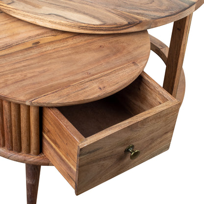 SET DE 2 MESAS AUXILIARES — MADERA DE ACACIA