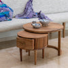 SET DE 2 MESAS AUXILIARES — MADERA DE ACACIA