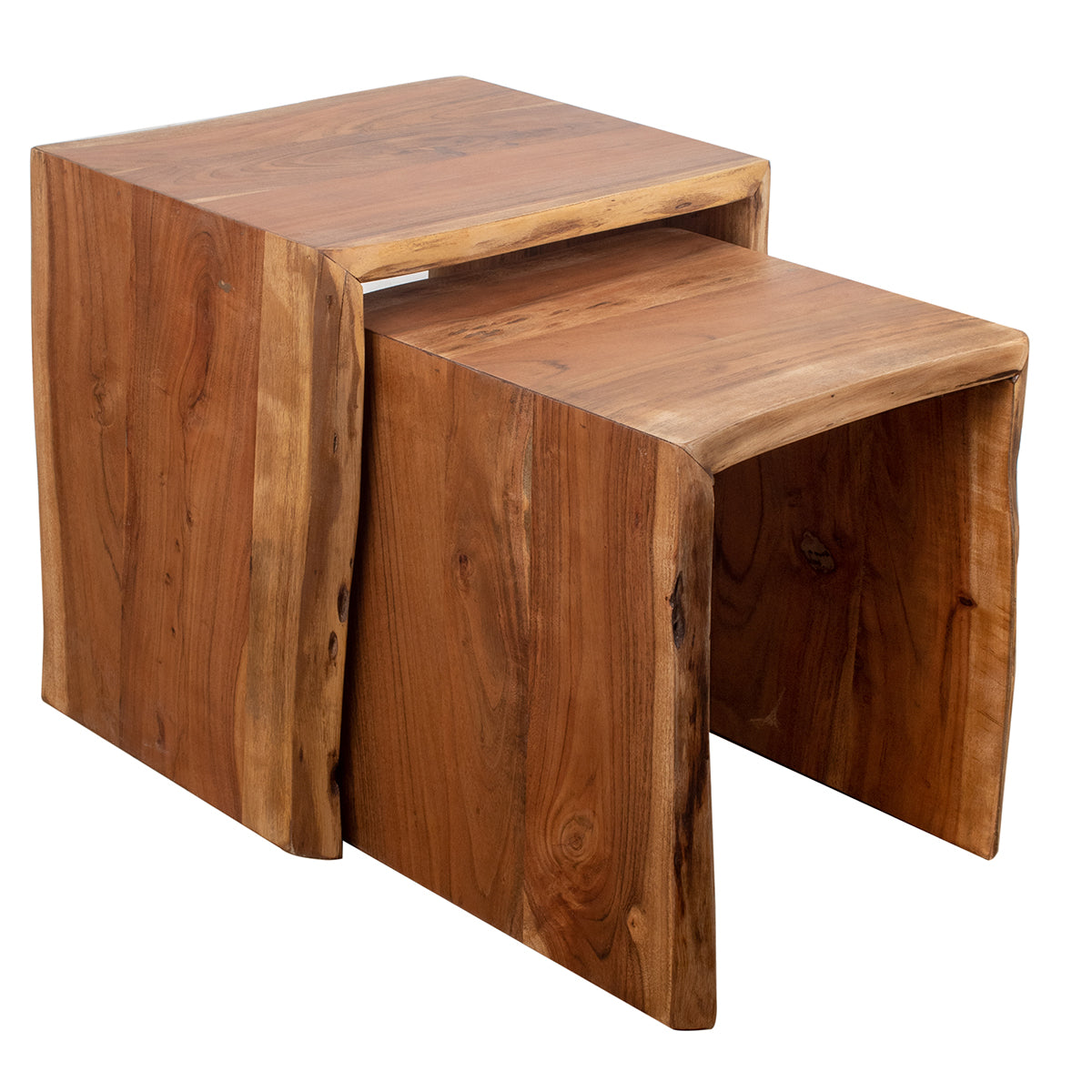 SET DE 2 MESITAS DE MADERA DE ACACIA — ESTILO NATURAL Y FUNCIONAL
