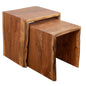 SET DE 2 MESITAS DE MADERA DE ACACIA — ESTILO NATURAL Y FUNCIONAL