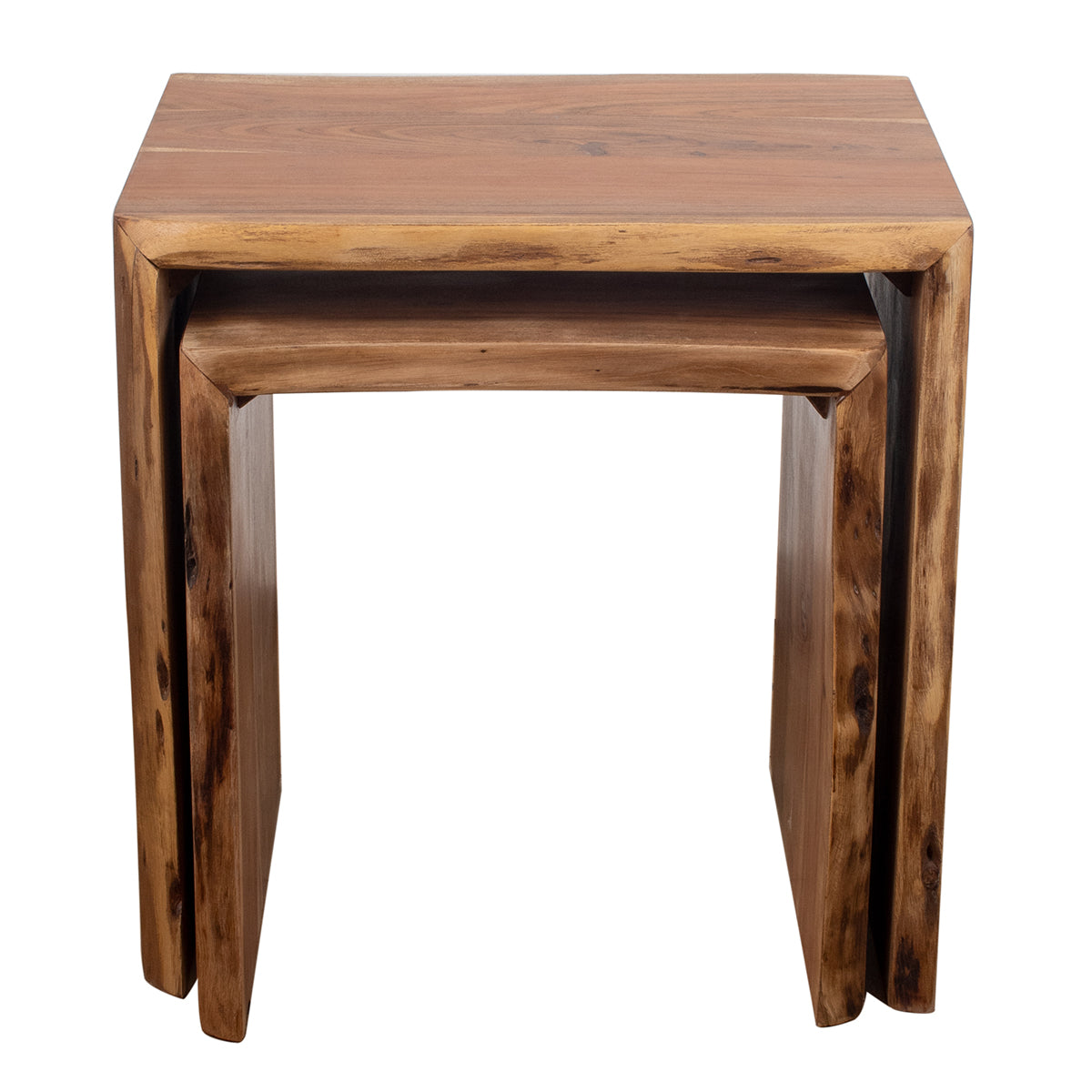 SET DE 2 MESITAS DE MADERA DE ACACIA — ESTILO NATURAL Y FUNCIONAL