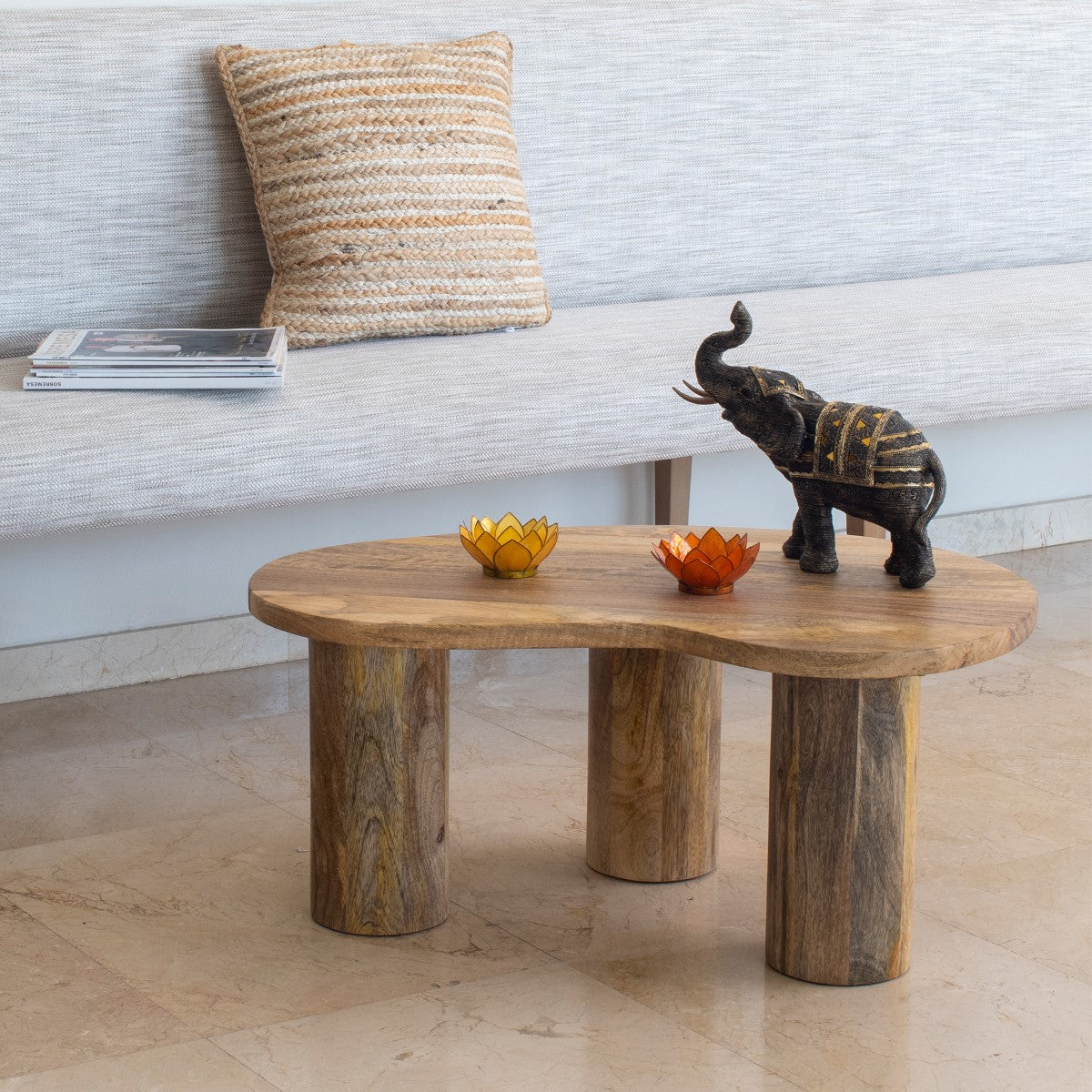 MESA AUXILIAR 80×52 CM — MADERA DE MANGO