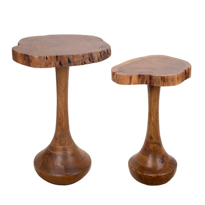 SET DE 2 MESITAS DE MADERA DE ACACIA — ESTILO NATURAL Y FUNCIONAL