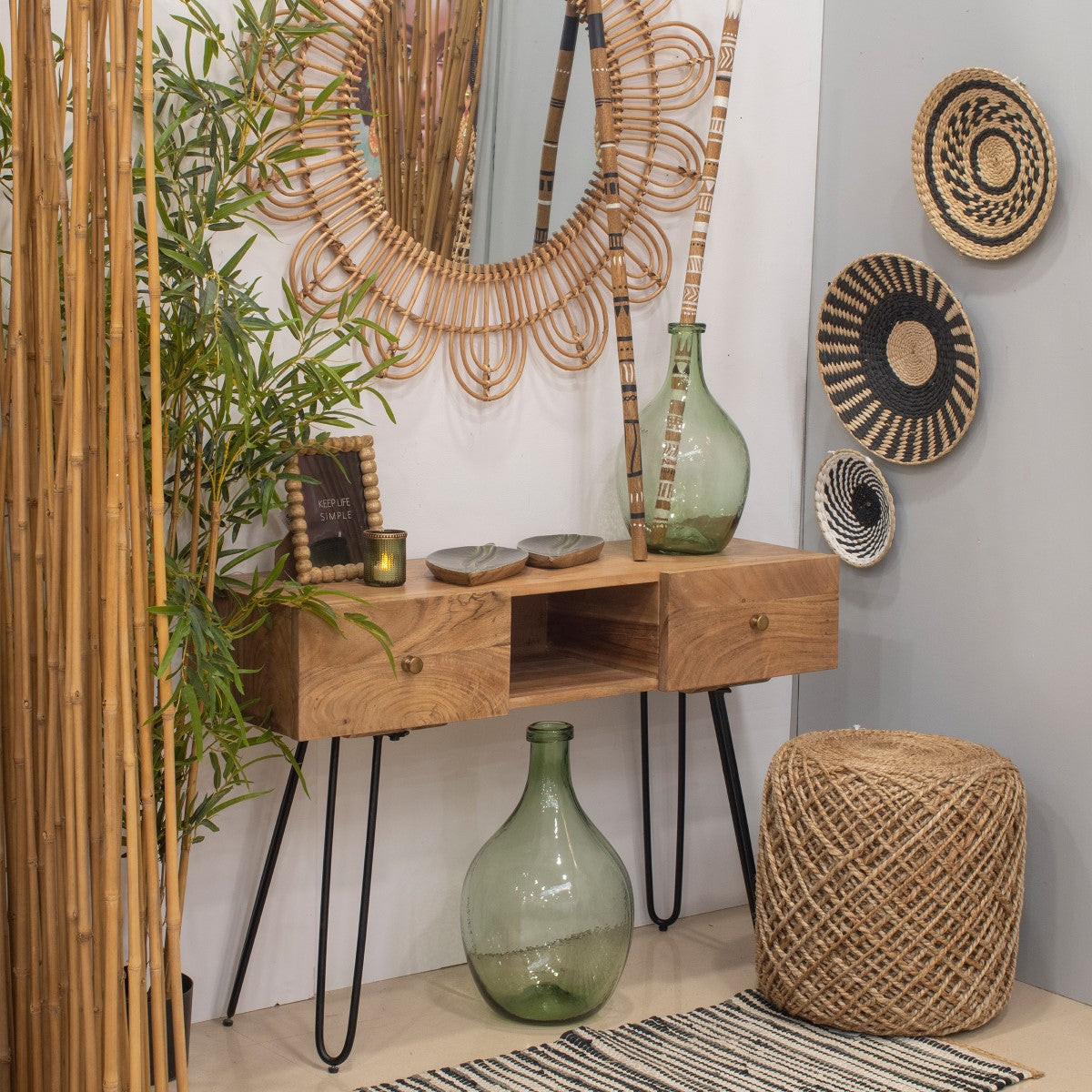 MUEBLE CONSOLA 100×67 CM — MADERA DE ACACIA