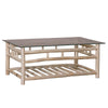 MESA 114×72 CM — MADERA DE TEKA CON CRISTAL