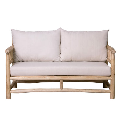 SOFÁ 2 PLAZAS 132×75 CM — MADERA DE TEKA