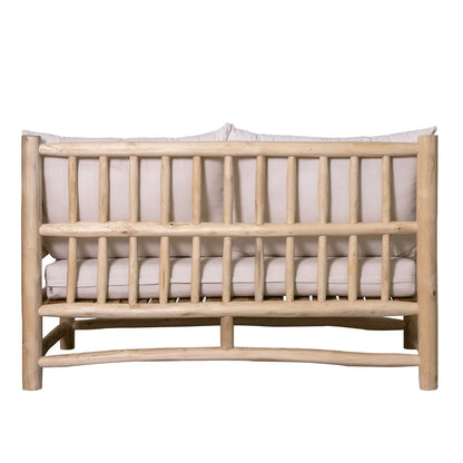 SOFÁ 2 PLAZAS 132×75 CM — MADERA DE TEKA