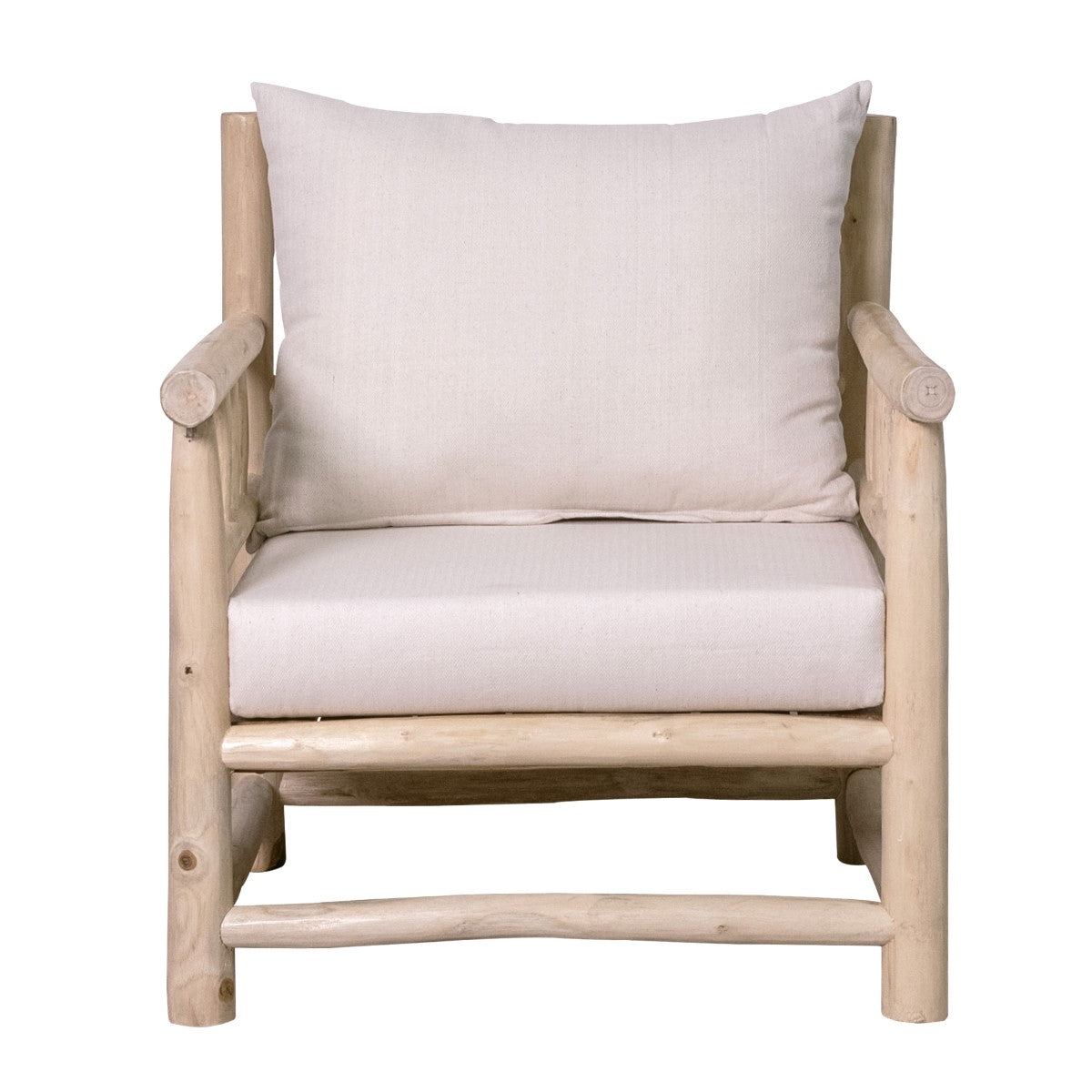 SOFÁ 2 PLAZAS 132×75 CM — MADERA DE TEKA