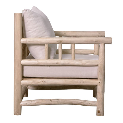 SOFÁ 2 PLAZAS 132×75 CM — MADERA DE TEKA