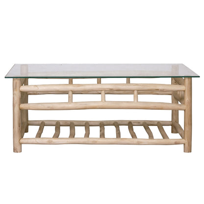 SOFÁ 2 PLAZAS 132×75 CM — MADERA DE TEKA