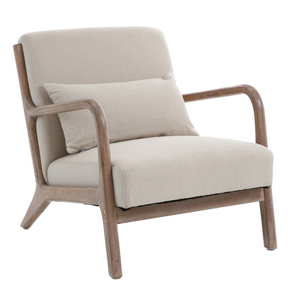 SILLÓN 65×78×77 CM — MADERA Y ALGODÓN