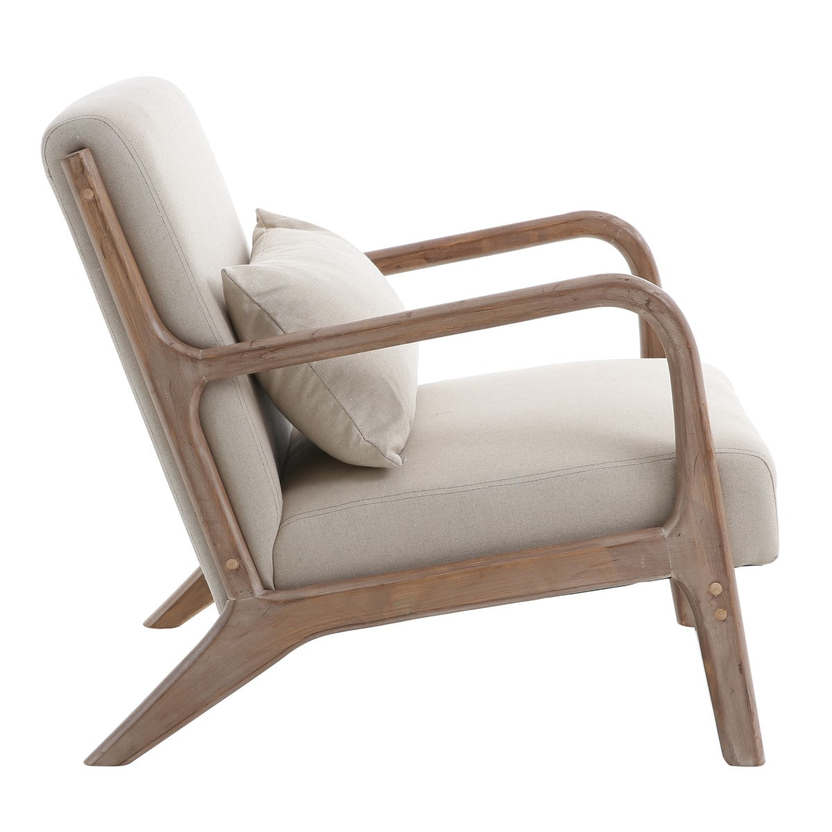 SILLÓN 65×78×77 CM — MADERA Y ALGODÓN