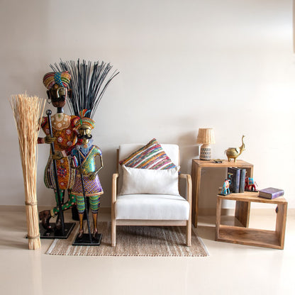 SILLÓN 65×78×77 CM — MADERA Y ALGODÓN