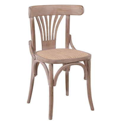 SILLA DE MADERA Y RATTAN 49×41×81 CM — ESTILO ARTISAN