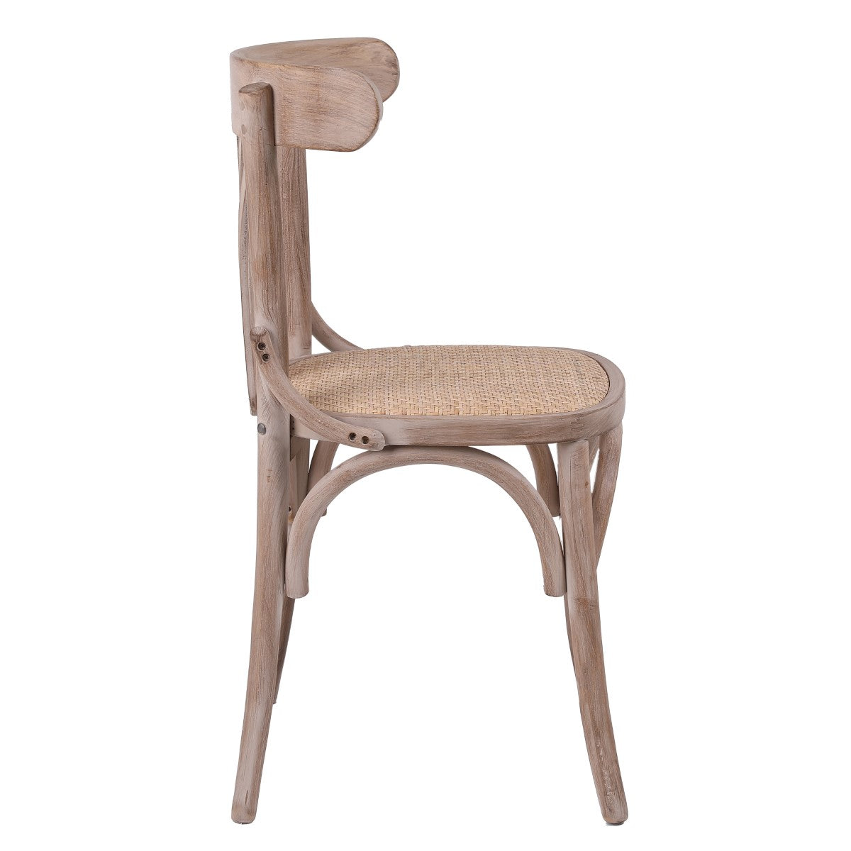 SILLA DE MADERA Y RATTAN 49×41×81 CM — ESTILO ARTISAN