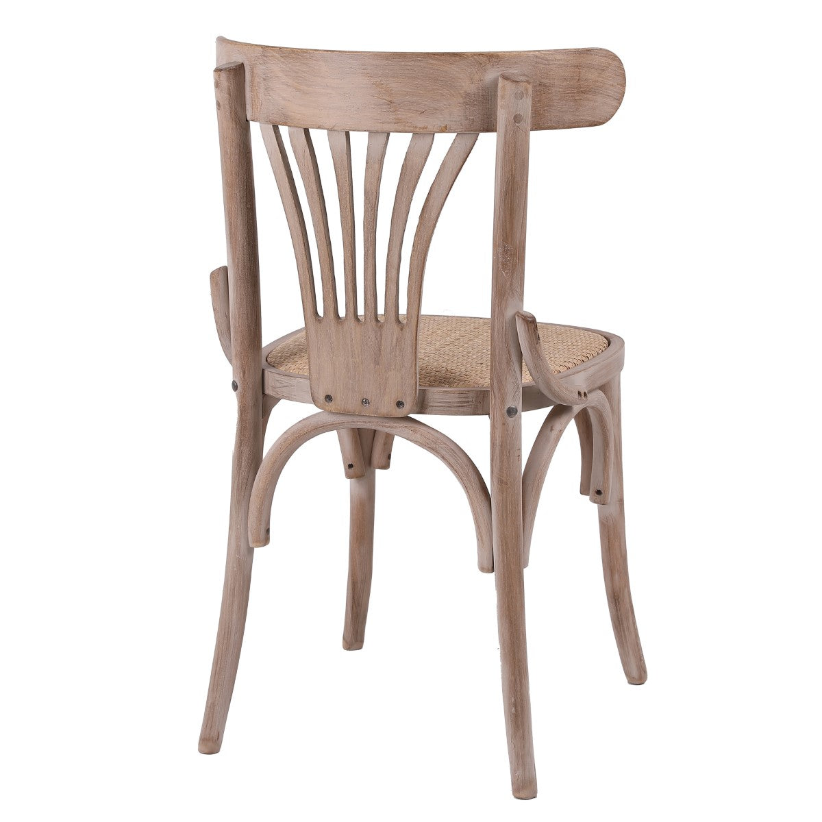 SILLA DE MADERA Y RATTAN 49×41×81 CM — ESTILO ARTISAN