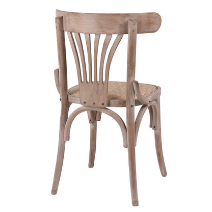 SILLA DE MADERA Y RATTAN 49×41×81 CM — ESTILO ARTISAN