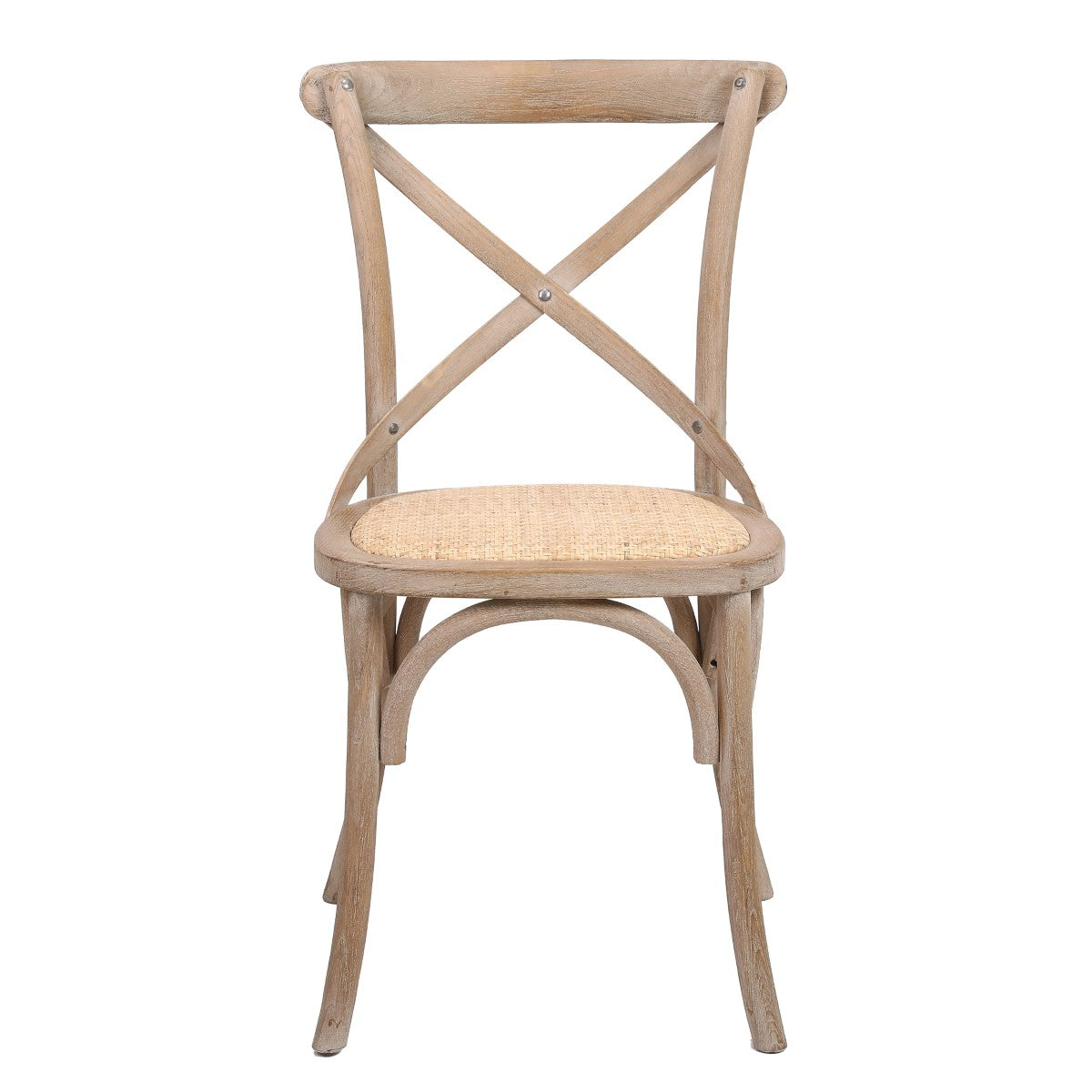SILLA DE MADERA Y RATTAN 49×47×89 CM — ESTILO ARTISAN