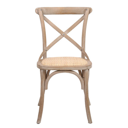 SILLA DE MADERA Y RATTAN 49×47×89 CM — ESTILO ARTISAN