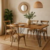 SILLA DE MADERA Y RATTAN 49×47×89 CM — ESTILO ARTISAN