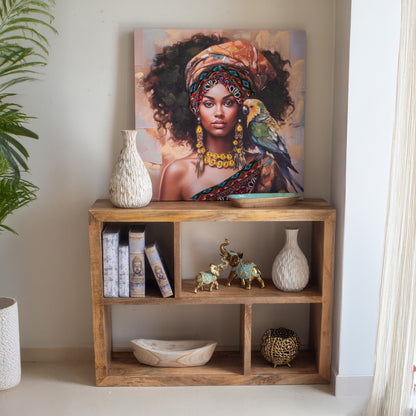 ESTANTERÍA DE MADERA DE MANGO 110×29,5×84 CM — ESTILO ETHNIC