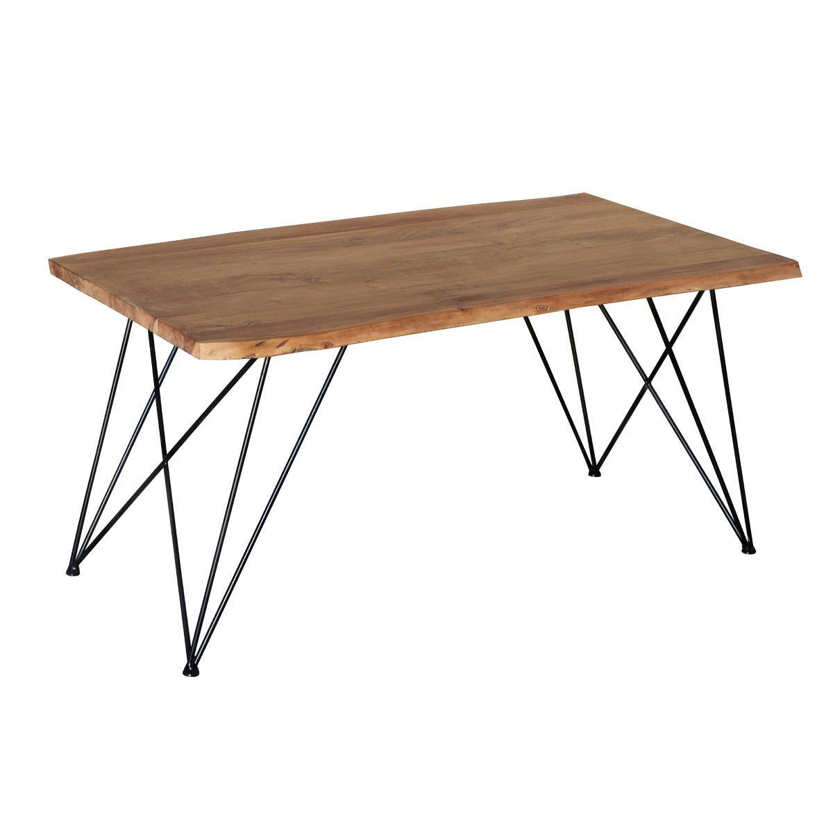 MESA DE MADERA DE ACACIA 180×90×78 CM — ESTILO ETHNIC