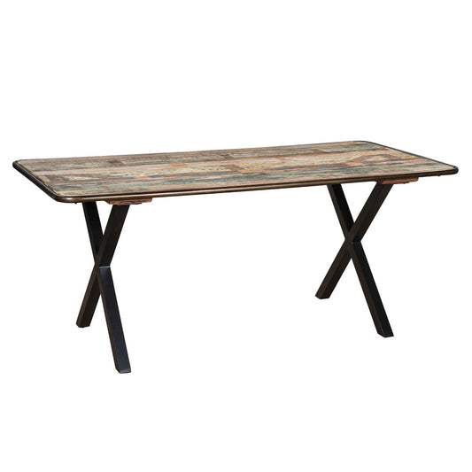 MESA 180×76 CM — METAL Y MADERA
