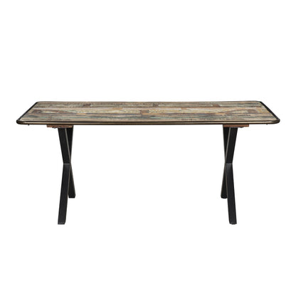 MESA 180×76 CM — METAL Y MADERA