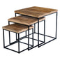 SET DE 3 MESAS NIDO DE MADERA DE MANGO Y METAL — FUNCIONALES Y ELEGANTES