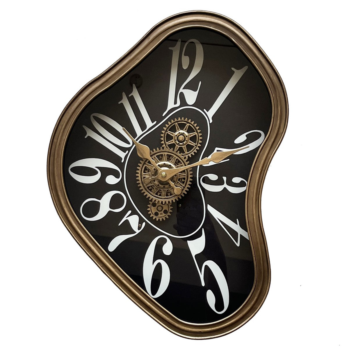RELOJ DE PARED ENGRANAJES METAL / MADERA 30×42 CM