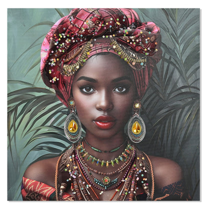 CUADRO MUJER AFRICANA 60×60 CM — LIENZO IMPRESO