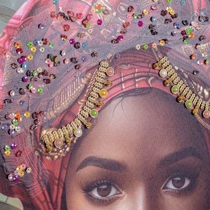 CUADRO MUJER AFRICANA 60×60 CM — LIENZO IMPRESO