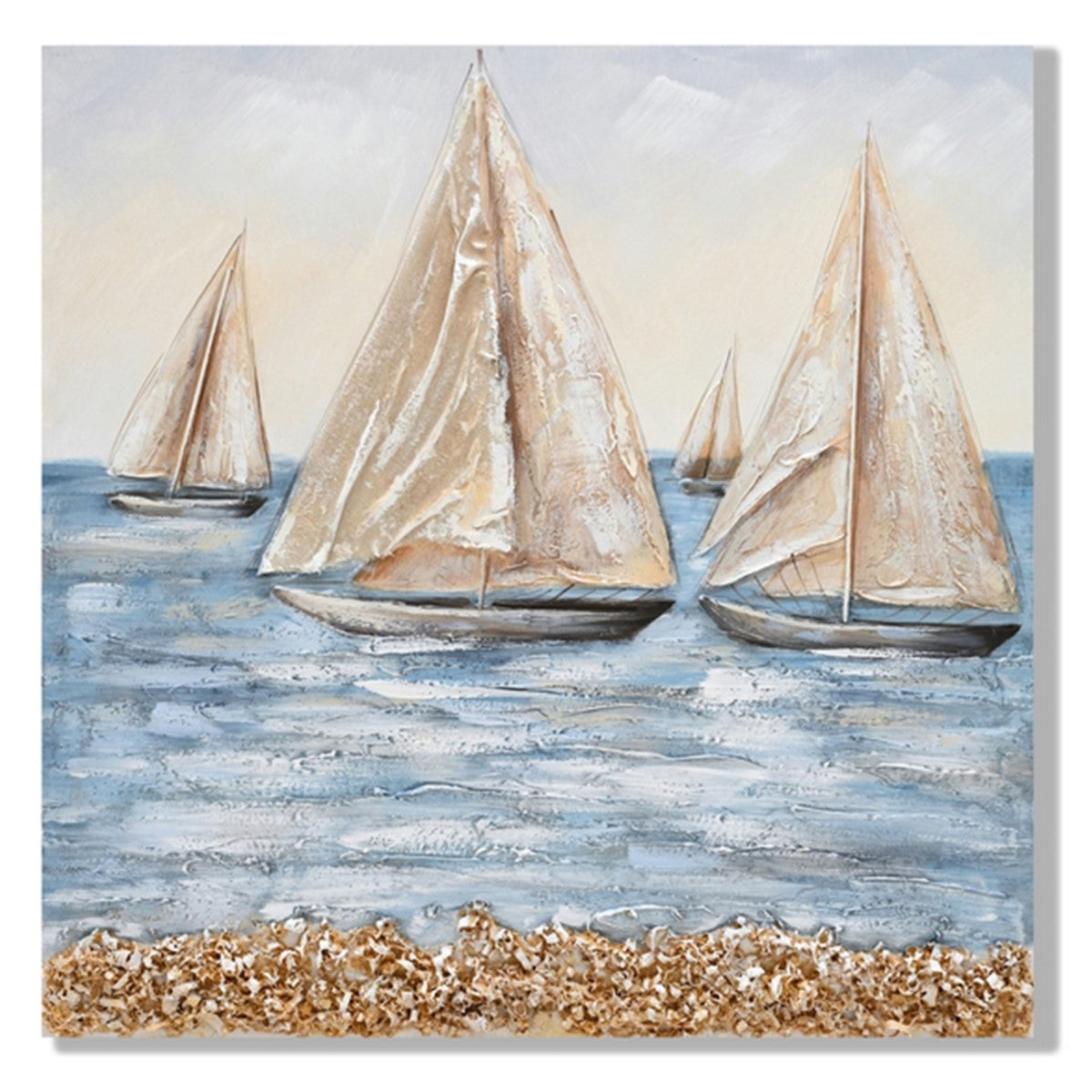 CUADRO BARCOS 80×80 CM — PINTURA