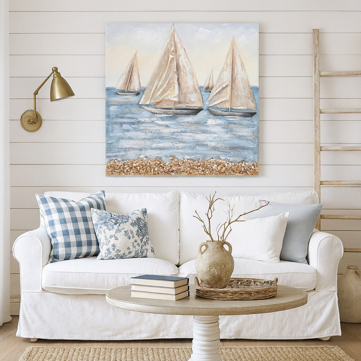 CUADRO BARCOS 80×80 CM — PINTURA
