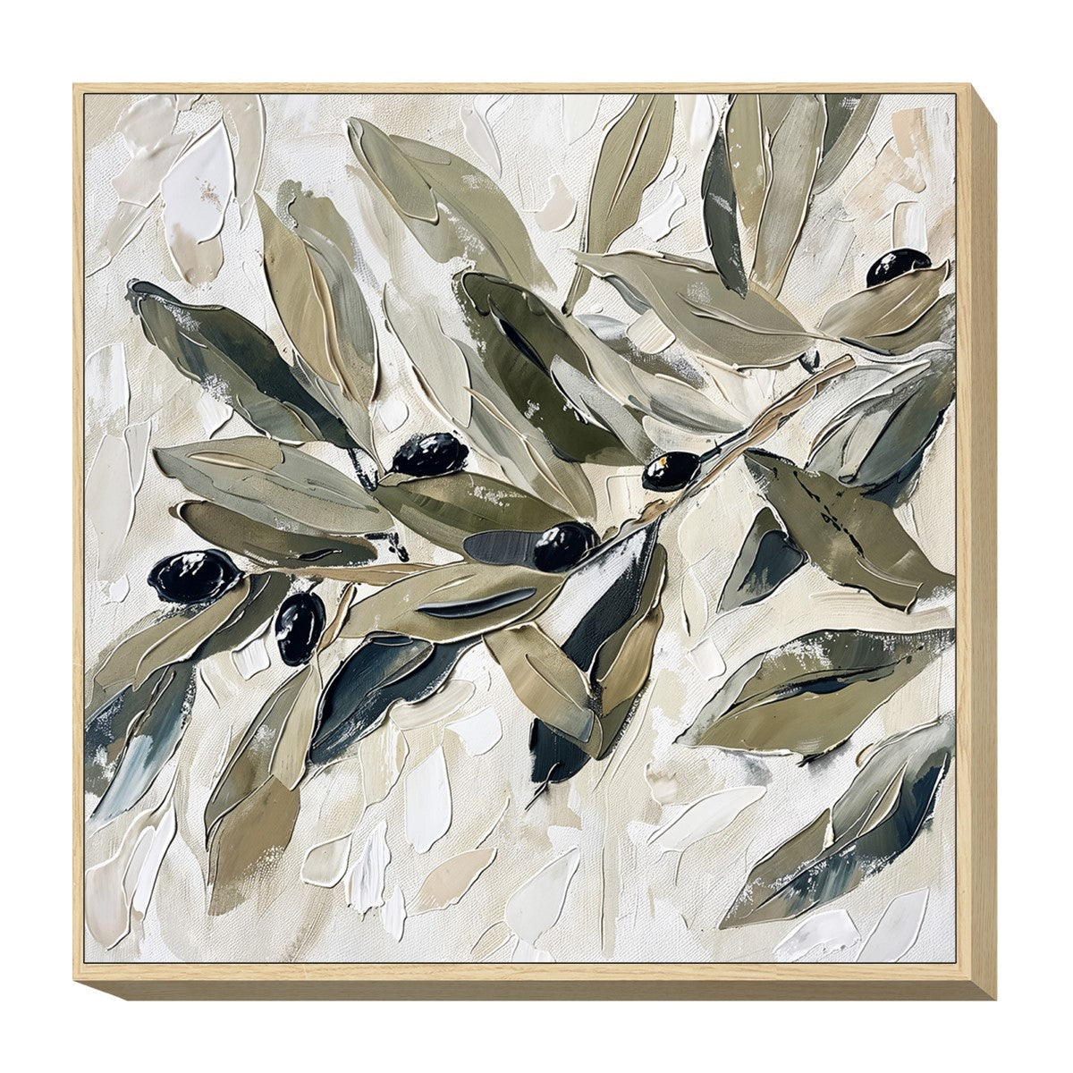 CUADRO HOJAS 60×60 CM — PINTURA