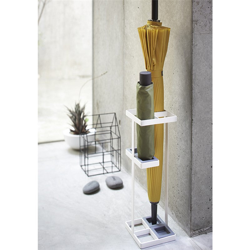 Paragüero 7639 – Blanco – 36×11×11 cm – Acero + Plástico – Japón