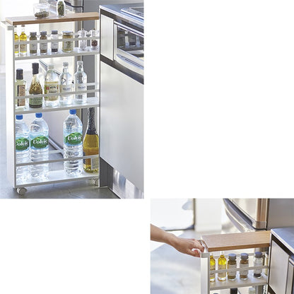 Carro de Cocina 3627 Tower – Blanco 80.5×47.5×13 cm – Acero + Madera