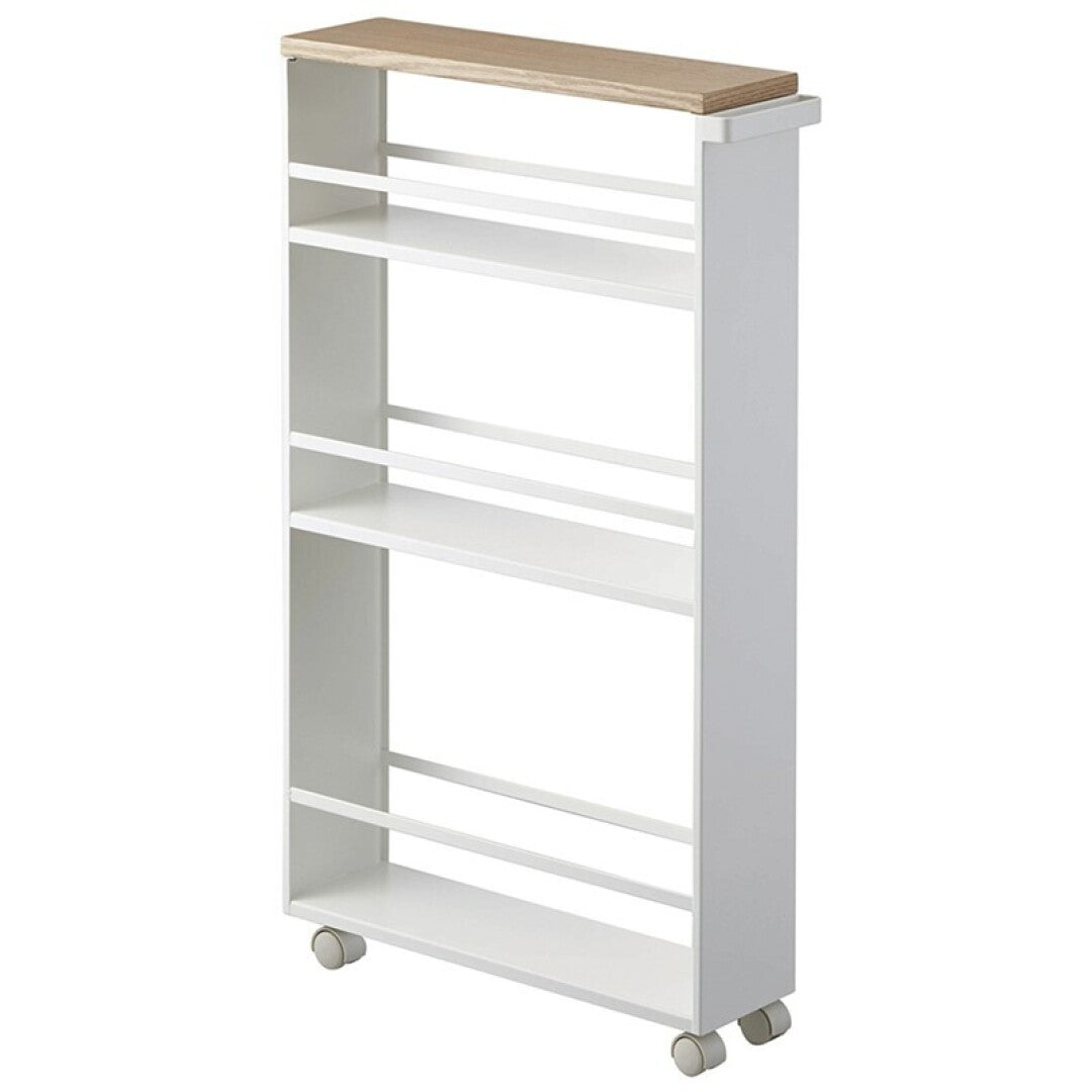 Carro de Cocina 3627 Tower – Blanco 80.5×47.5×13 cm – Acero + Madera