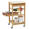 Verdulero Bambú R-25776 con Bandeja – 49×81×38 cm – Bambú + Azulejo