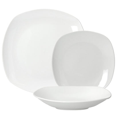 Vajilla Cuadrada Splendor 18 Piezas en Porcelana – 25/21.5/19 cm | Diseño Moderno