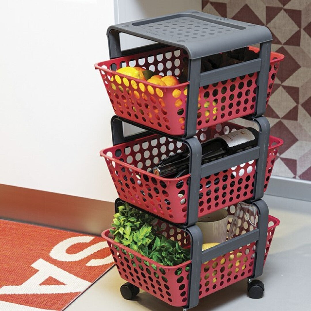 Carro de Organización CMOD – Rojo 75×41.5×29 cm – Plástico –