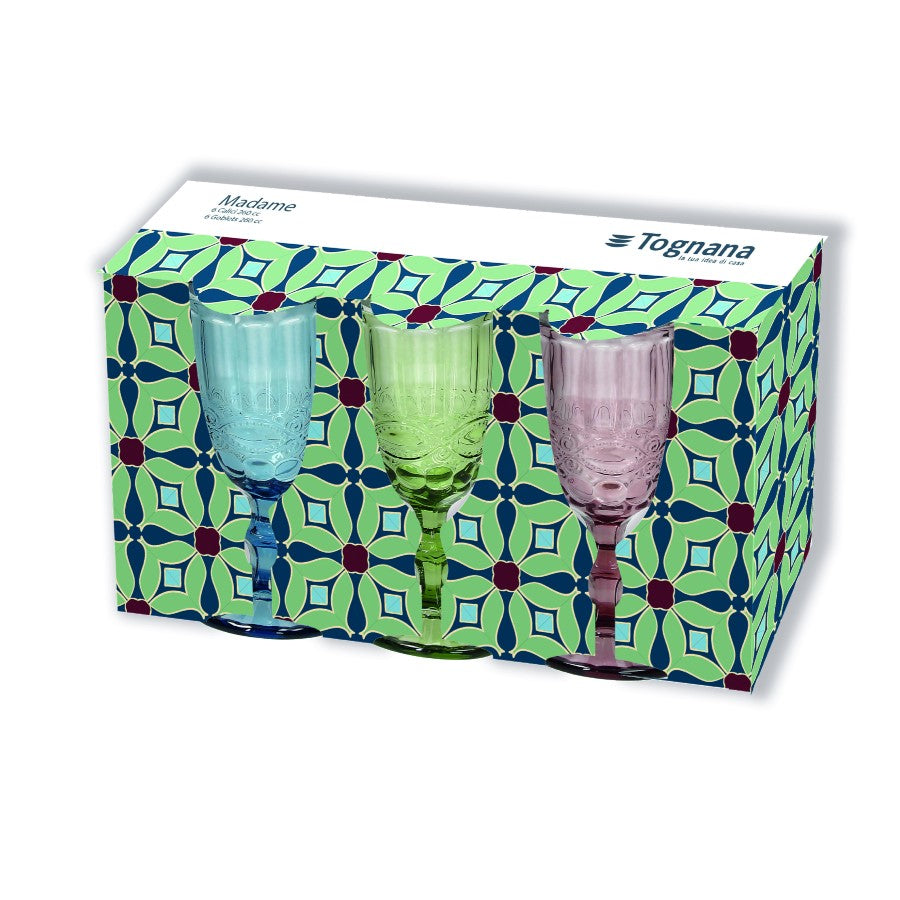 Set de 4 Copas Madame J3 MA585C3M092 – Colores 26 cl – Vidrio – Tognana