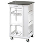 Carro de Cocina 92615 – Blanco/Gris 50×87×37 cm – Madera + Fibra