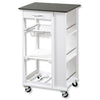 Carro de Cocina 92615 – Blanco/Gris 50×87×37 cm – Madera + Fibra