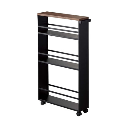 Carro de Cocina 3628 Tower – Negro 80.5×47.5×13 cm – Acero + Madera