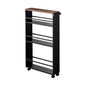 Carro de Cocina 3628 Tower – Negro 80.5×47.5×13 cm – Acero + Madera