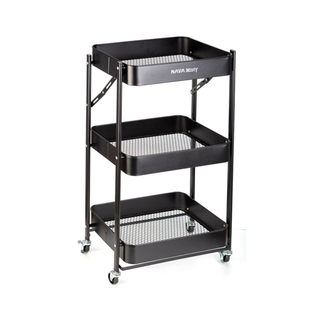 Carro de Cocina 10-170-061 Plegable – Negro 77×45×29 cm – Metal