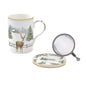 Taza Infusión White Forest – 35cl – Porcelana + Inox – Tognana Navidad