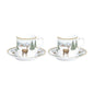 Tazas Café con Plato White Forest – Set 2 Piezas – 7.5cl – Porcelana – Tognana Navidad