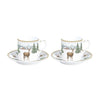 Tazas Café con Plato White Forest – Set 2 Piezas – 7.5cl – Porcelana – Tognana Navidad